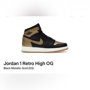 Jordan 1 Retro High OG Black and Gold Sneakers